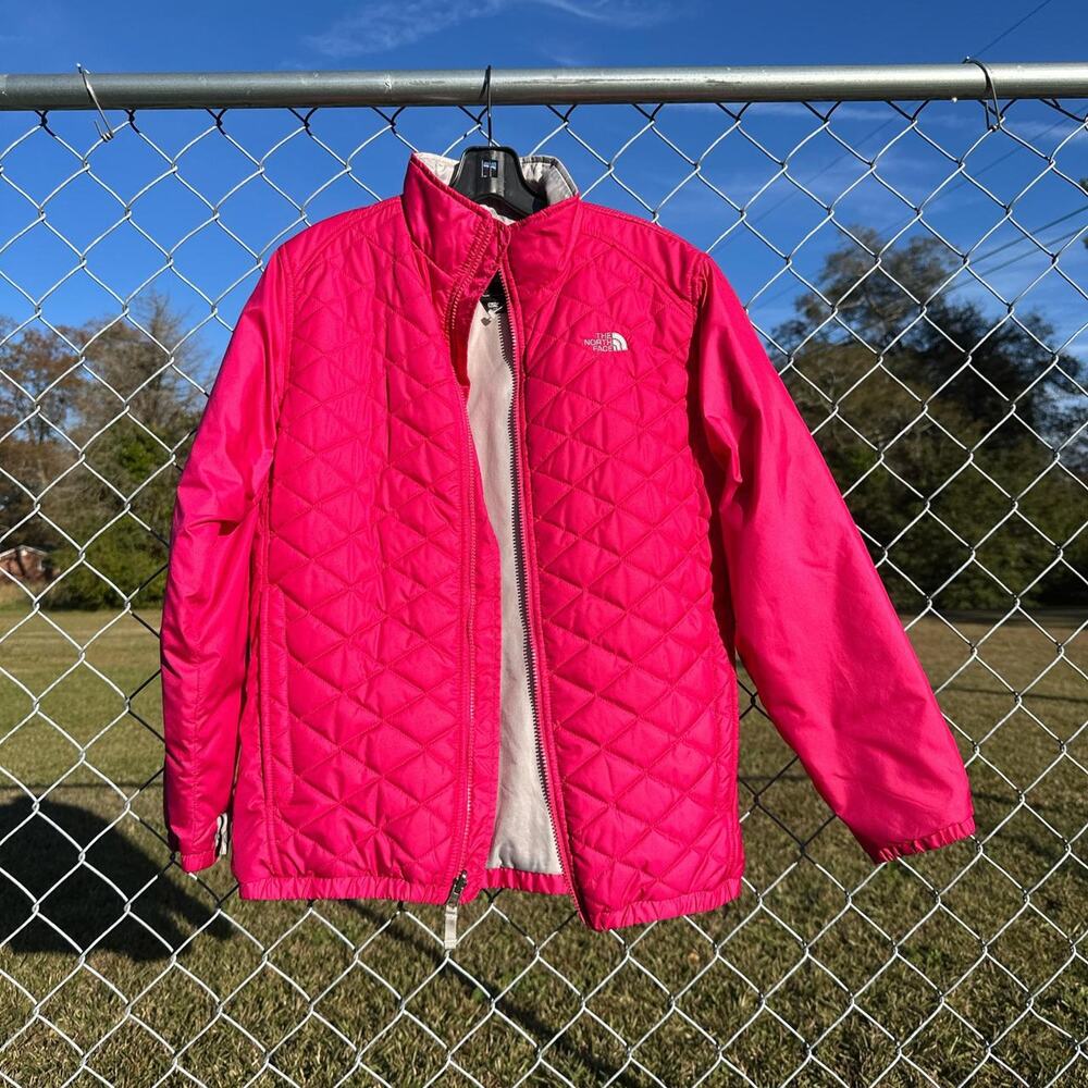 North Face Pink Semi Puffer Jacket